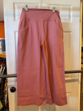 Amazon Girls' Rose Pink Wide-Leg Leggings with Pockets
